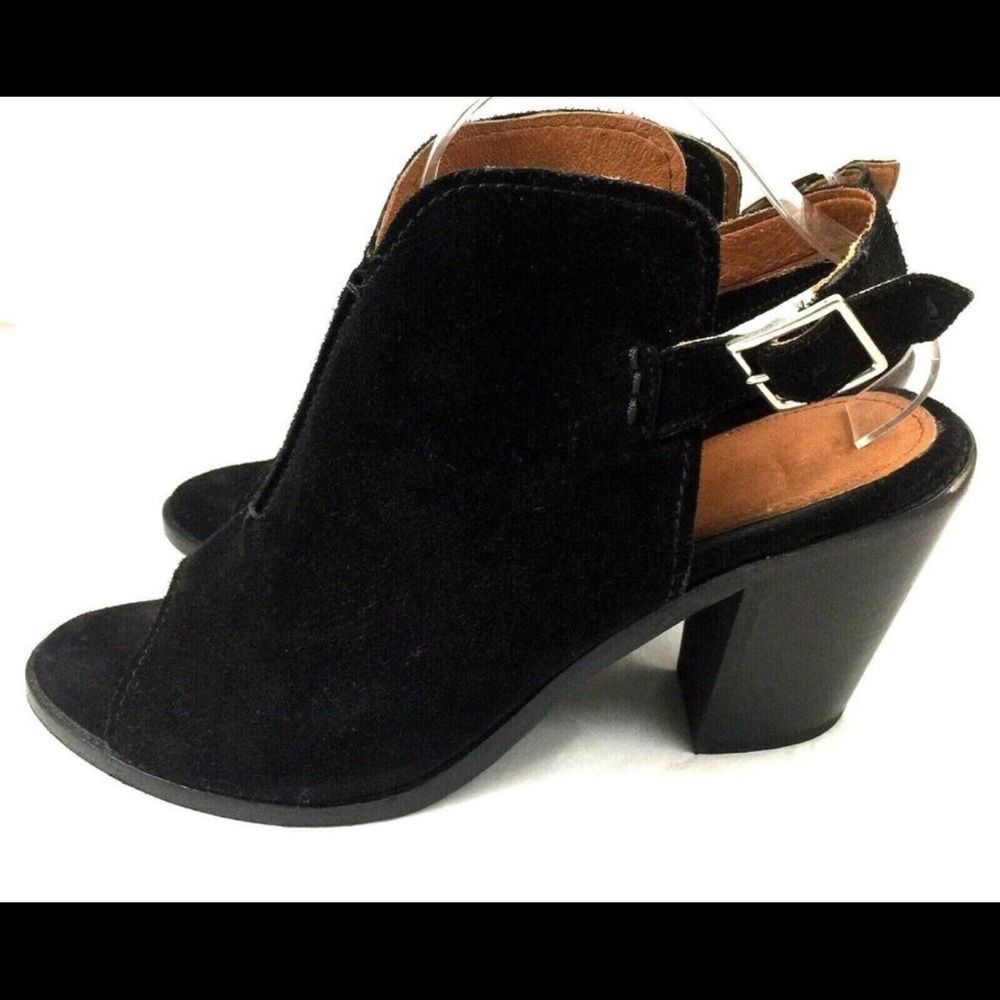 Frye Black Courtney Suede Slingback Mule